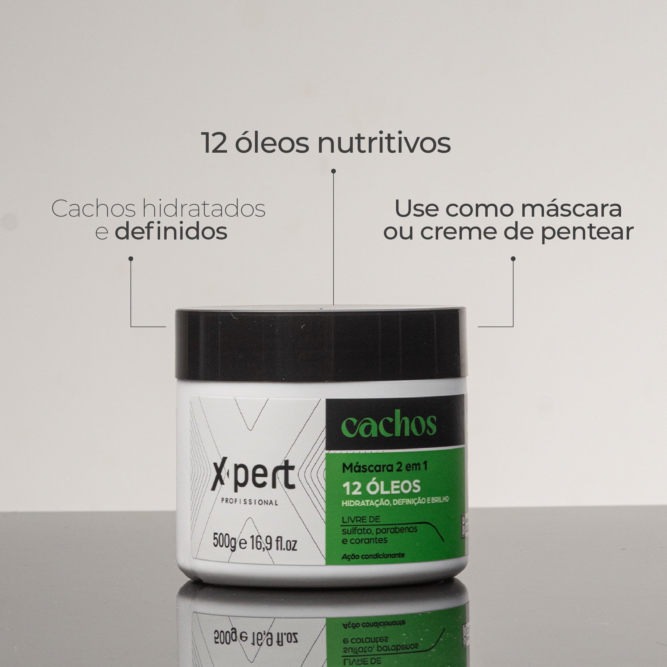 Máscara 2 em 1 Cachos 12 óleos - 500g